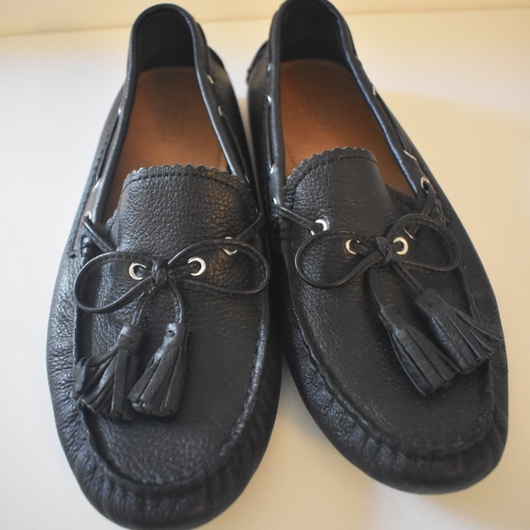 COACH Women's Black Leather Nadia Moccasin Q1872 8.5 EUC - Picture 2 of 7